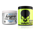 Pump-Set: NNT Arginin HCL 1200 mg + Genius Nutrition Warcry Energy – alle enthaltenen Artikel