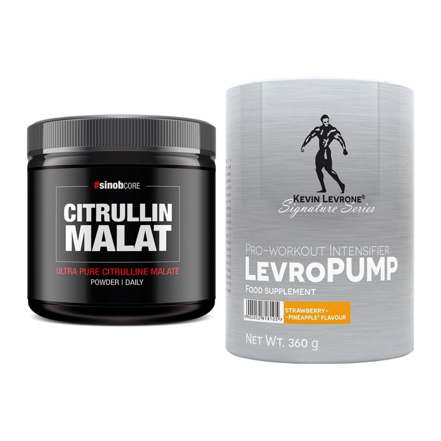 Pump-Set: Sinob Core L-Citrullin Malat + Kevin Levrone Levro Pump – alle enthaltenen Artikel