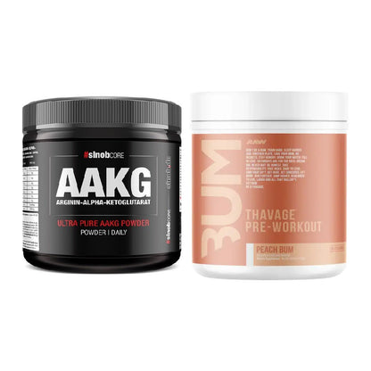 Σετ αντλίας: Sinob Core Arginine AAKG σε σκόνη + RAW Nutrition CBUM Thavage - περιλαμβάνονται όλα τα είδη