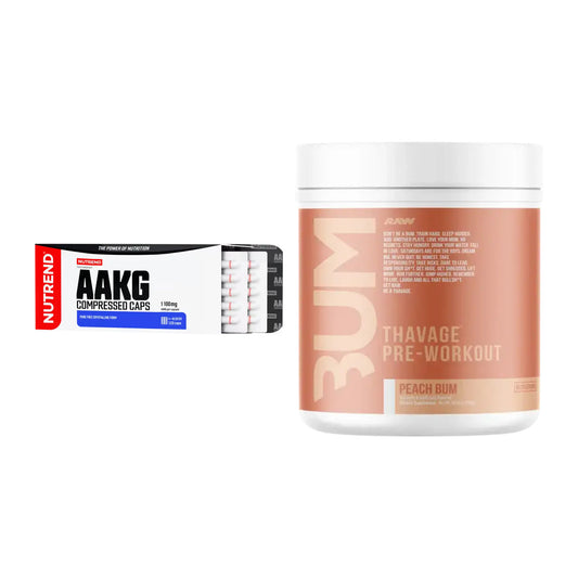 Pump-Set: Nutrend AAKG Compressed Kapseln + RAW Nutrition CBUM Thavage – alle enthaltenen Artikel