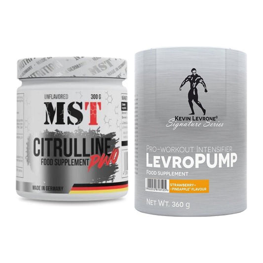 Pump-Set: MST Citrulline Malat 300g + Kevin Levrone Levro Pump 360g – alle enthaltenen Artikel