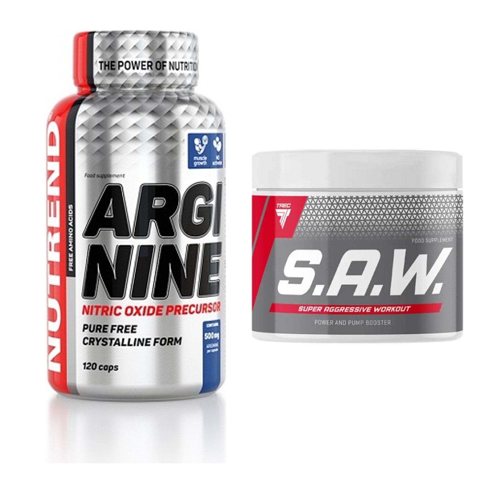 Pump-Set: Nutrend Arginine + Trec Nutrition SAW Booster – alle enthaltenen Artikel
