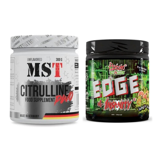 Pump-Set: MST Citrulline Malat 300g + Psycho Pharma Edge of Insanity – alle enthaltenen Artikel