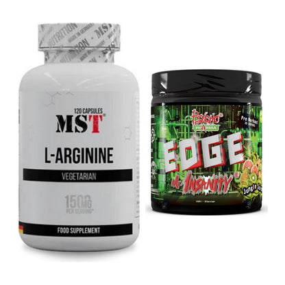Pump-Set: MST L-Arginine 120 Kaps. + Psycho Pharma Edge of Insanity – alle enthaltenen Artikel