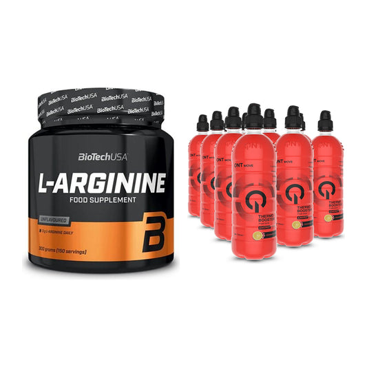 Pump-Set: BioTech L-Arginin + QNT Thermo Booster 12x700ml – alle enthaltenen Artikel