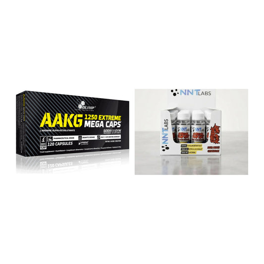 Pump-Set: Olimp AAKG Extreme Mega Caps + NNT Extreme Pump Shot – alle enthaltenen Artikel