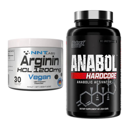 Pump-Set: NNT Arginin HCL 1200 mg + Nutrex Anabol Hardcore – alle enthaltenen Artikel