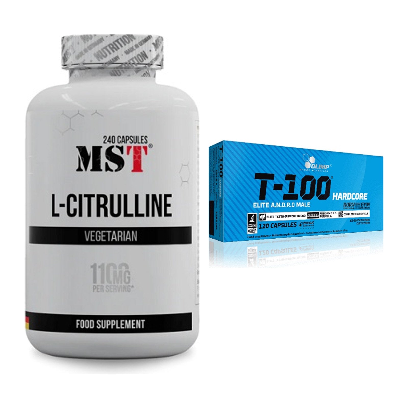 Pump-Set: MST Citrulline + Olimp T-100 Hardcore – alle enthaltenen Artikel