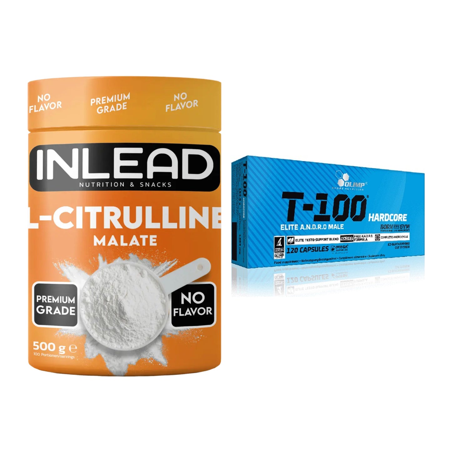 Pump-Set: INLEAD L-Citrullin Malat 2:1 + Olimp T-100 Hardcore – alle enthaltenen Artikel