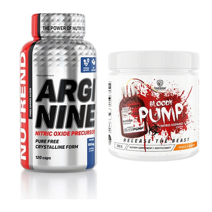 Pump-Set: Nutrend Arginine + Swedish Supplements Bloody Pump – alle enthaltenen Artikel