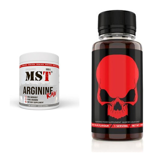 Pump-Set: MST Arginine RAW + Genius Nutrition Warcry Liquid – alle enthaltenen Artikel