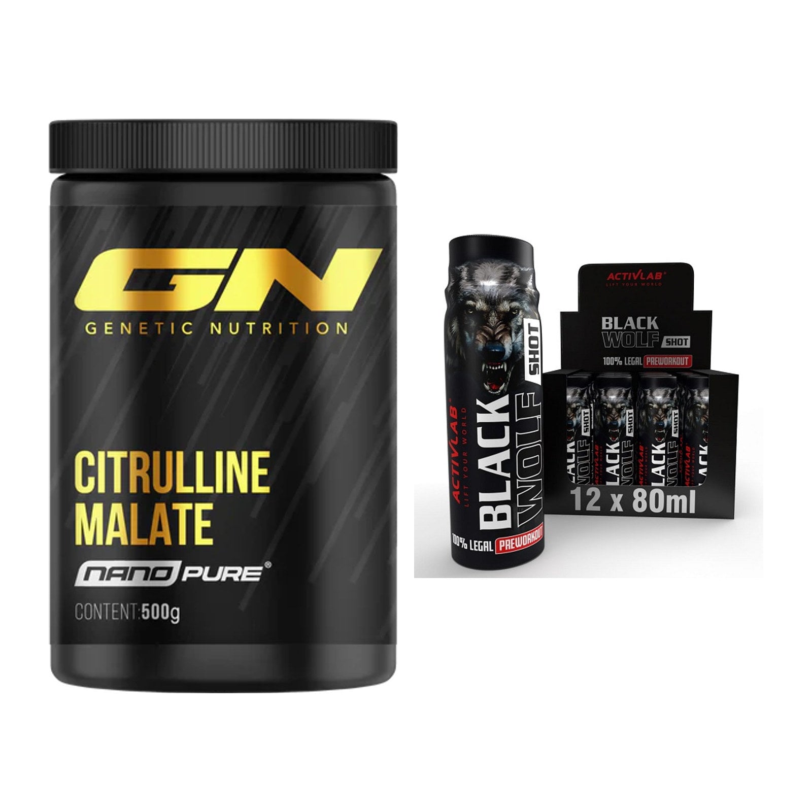 Pump-Set: GN Citrulline Malate + Activlab Black Wolf Preworkout – alle enthaltenen Artikel