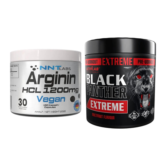 Pump-Set: NNT Arginin HCL 1200 mg + Activlab Black Panther EXTREME – alle enthaltenen Artikel