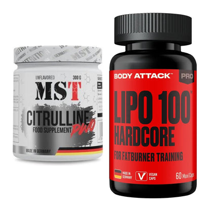 Pump-Set: MST Citrulline Malat 300g + Body Attack LIPO 100-HARDCORE – alle enthaltenen Artikel