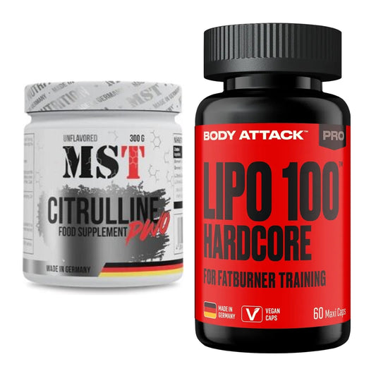 Pump-Set: MST Citrulline Malat 300g + Body Attack LIPO 100-HARDCORE – alle enthaltenen Artikel