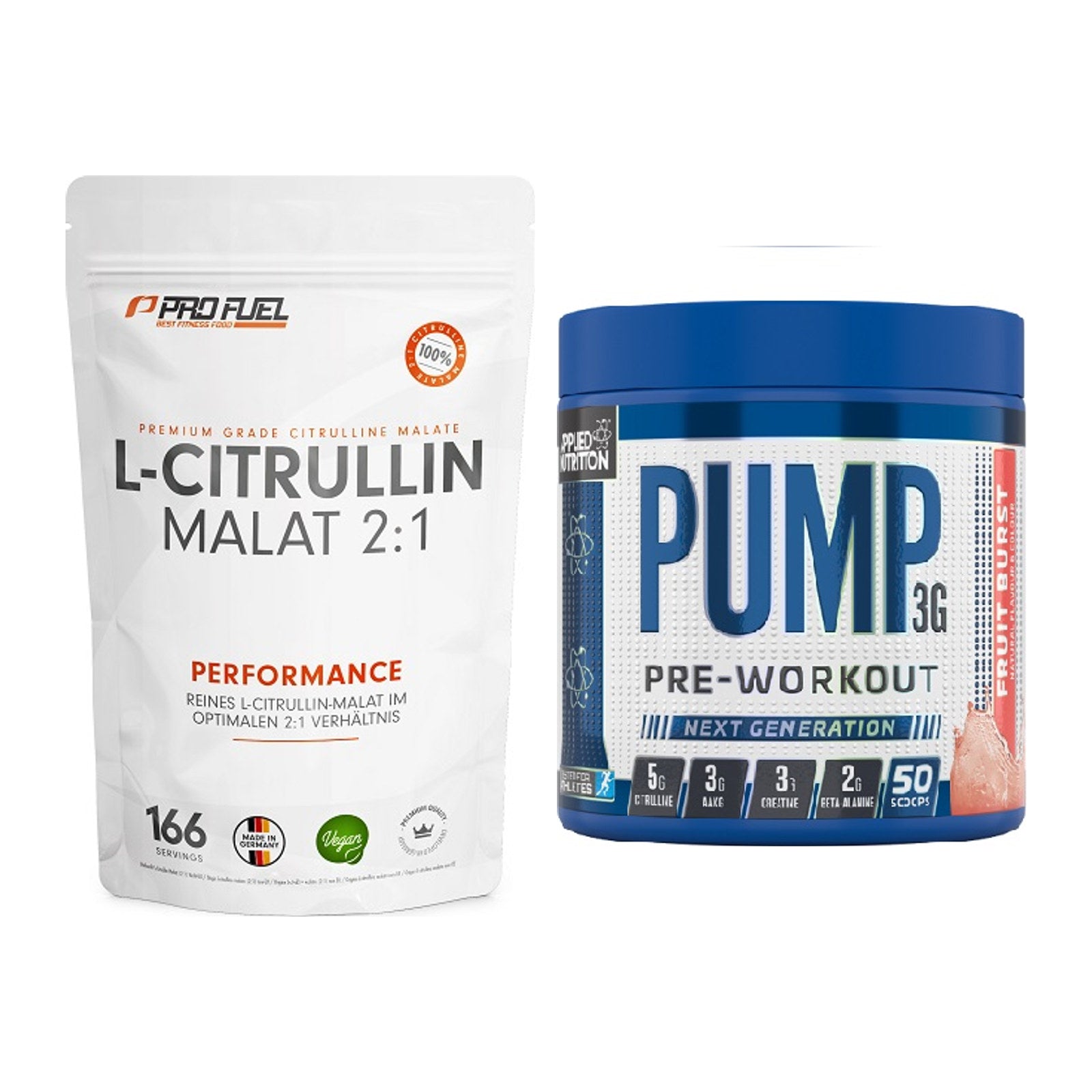 Pump-Set: ProFuel L-Citrullin Malat + Applied Nutrition Pump – alle enthaltenen Artikel