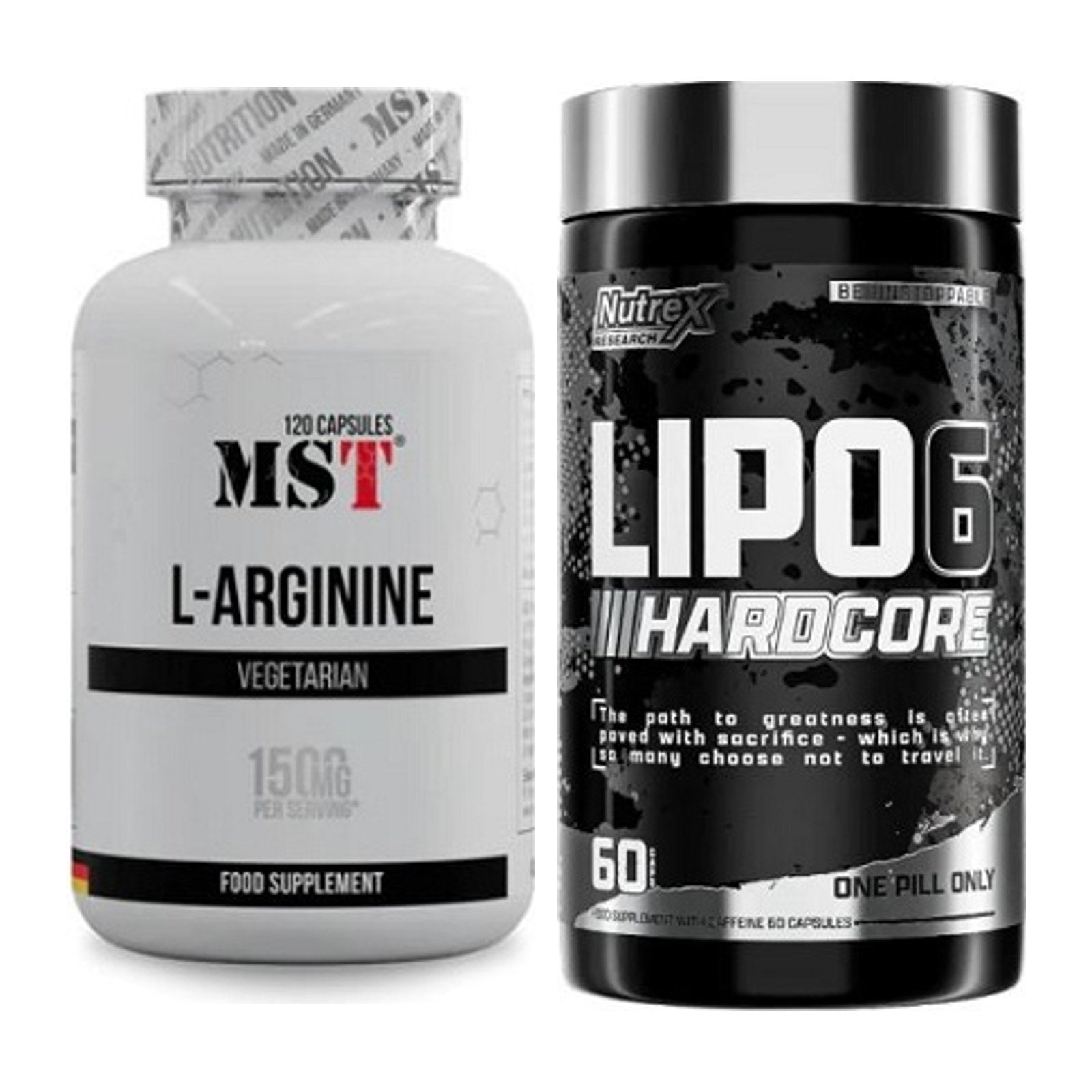 Pump-Set: MST L-Arginine 120 Kaps. + Nutrex Lipo 6 Hardcore – alle enthaltenen Artikel