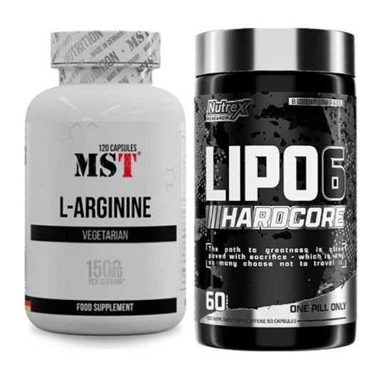 Pump-Set: MST L-Arginine 120 Kaps. + Nutrex Lipo 6 Hardcore – alle enthaltenen Artikel