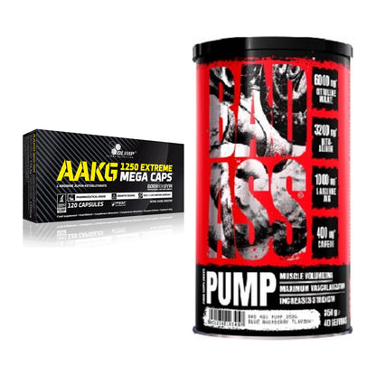 Pump-Set: Olimp AAKG Extreme Mega Caps + BAD ASS Pump – alle enthaltenen Artikel