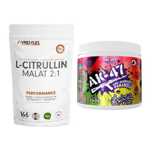Pump-Set: ProFuel L-Citrullin Malat + AK47 Labs Pre-Workout Paranoia – alle enthaltenen Artikel