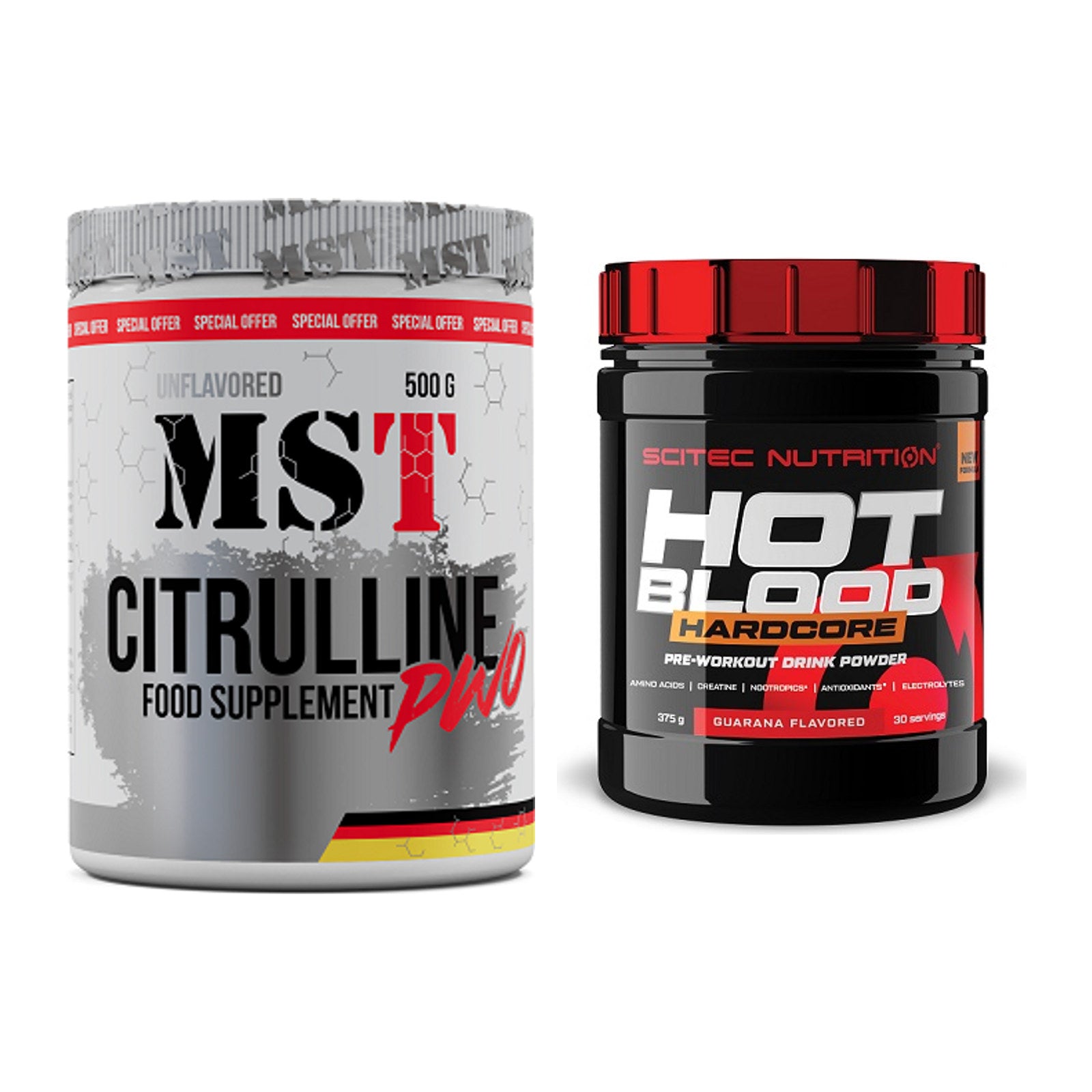 Pump-Set: MST Citrulline Malat 500g + Scitec Hot Blood Hardcore – alle enthaltenen Artikel