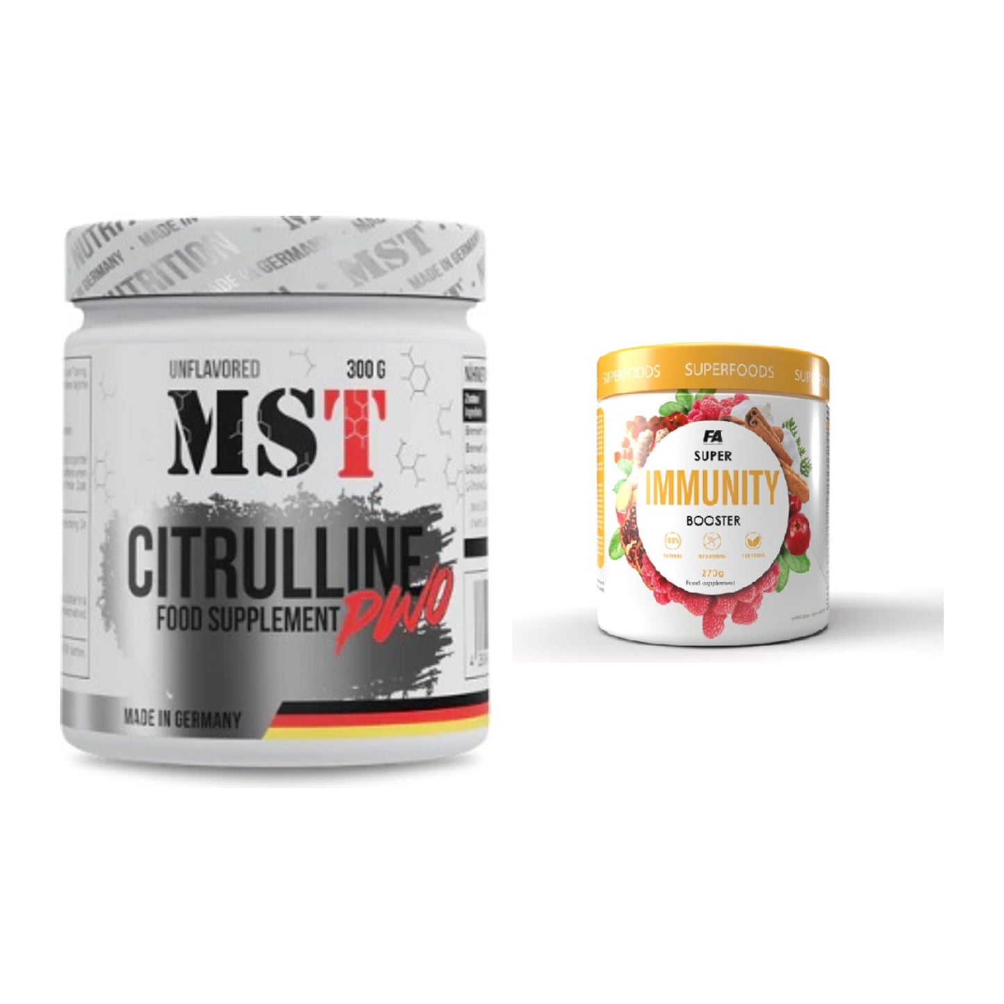 Pump-Set: MST Citrulline Malat 300g + FA Nutrition Wellnes Line Super – alle enthaltenen Artikel