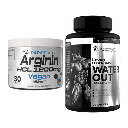 Pump-Set: NNT Arginin HCL 1200 mg + Kevin Levrone LevroLegendary Water – alle enthaltenen Artikel