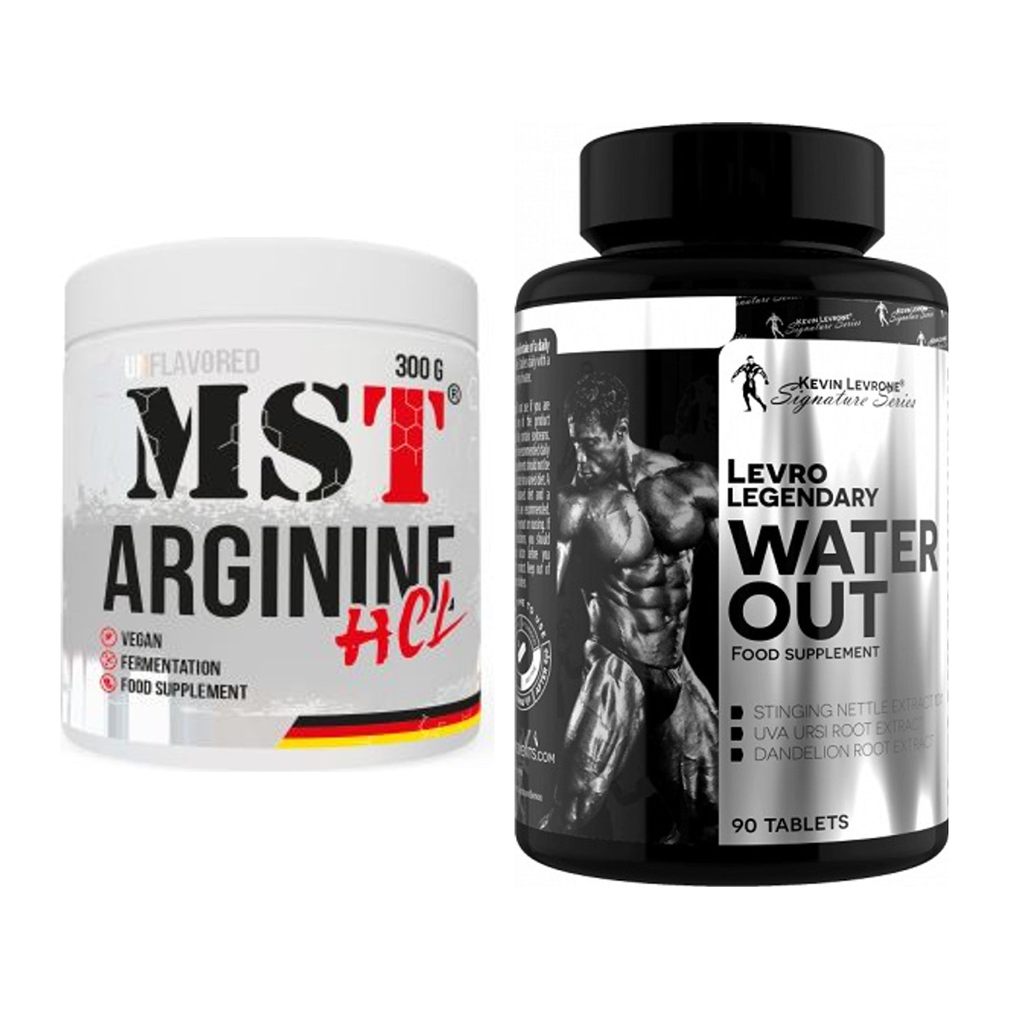 Pump-Set: MST Arginine HCL + Kevin Levrone LevroLegendary Water – alle enthaltenen Artikel