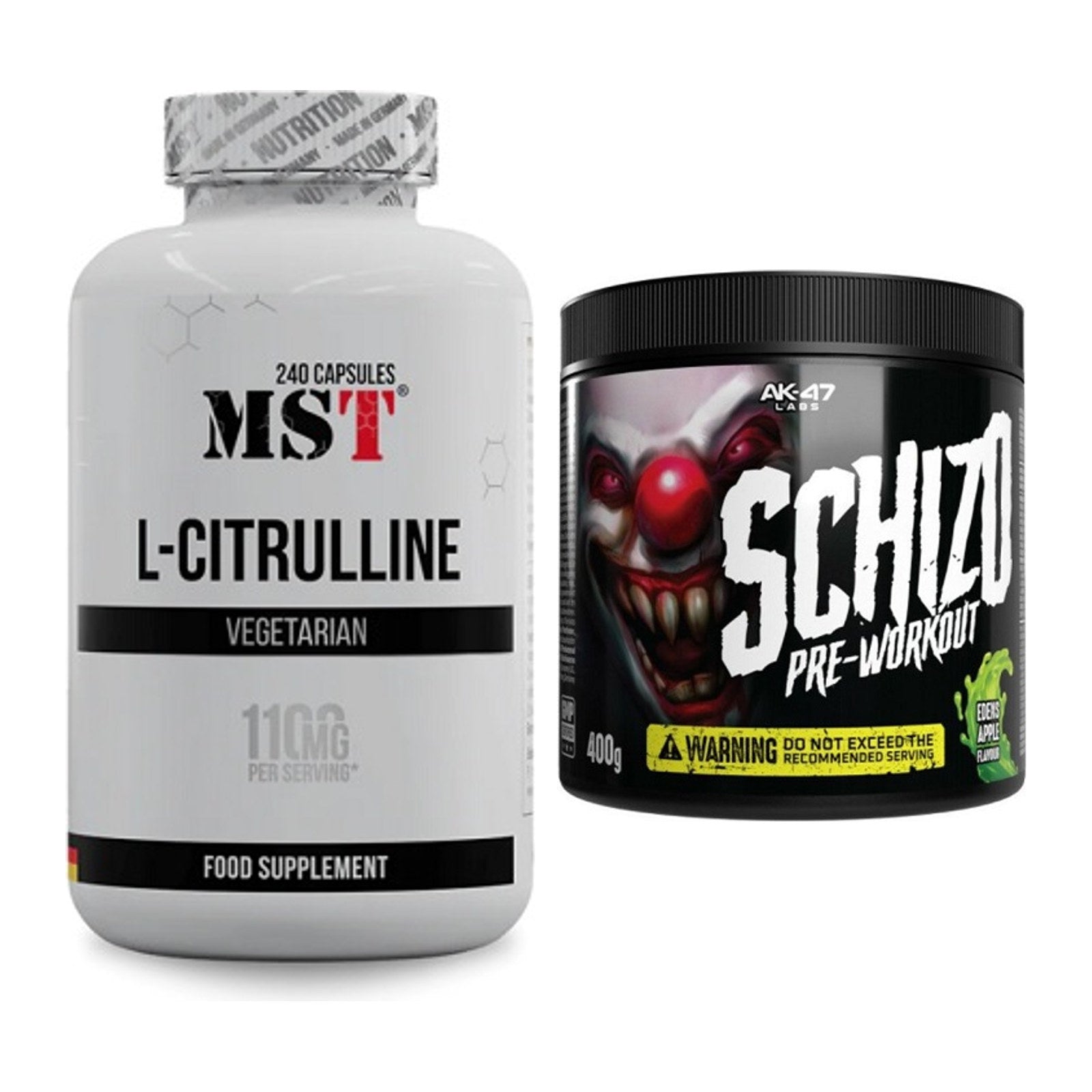 Pump-Set: MST Citrulline + AK47 Labs Schizo Pre-Workout – alle enthaltenen Artikel