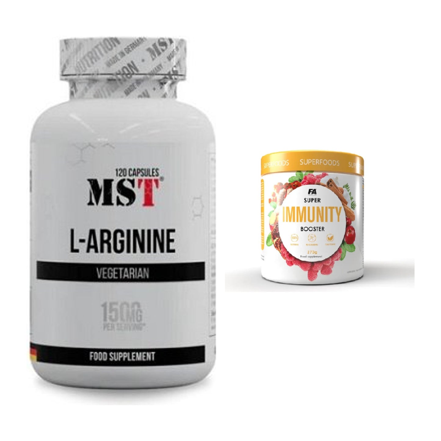 Pump-Set: MST L-Arginine 120 Kaps. + FA Nutrition Wellnes Line Super – alle enthaltenen Artikel