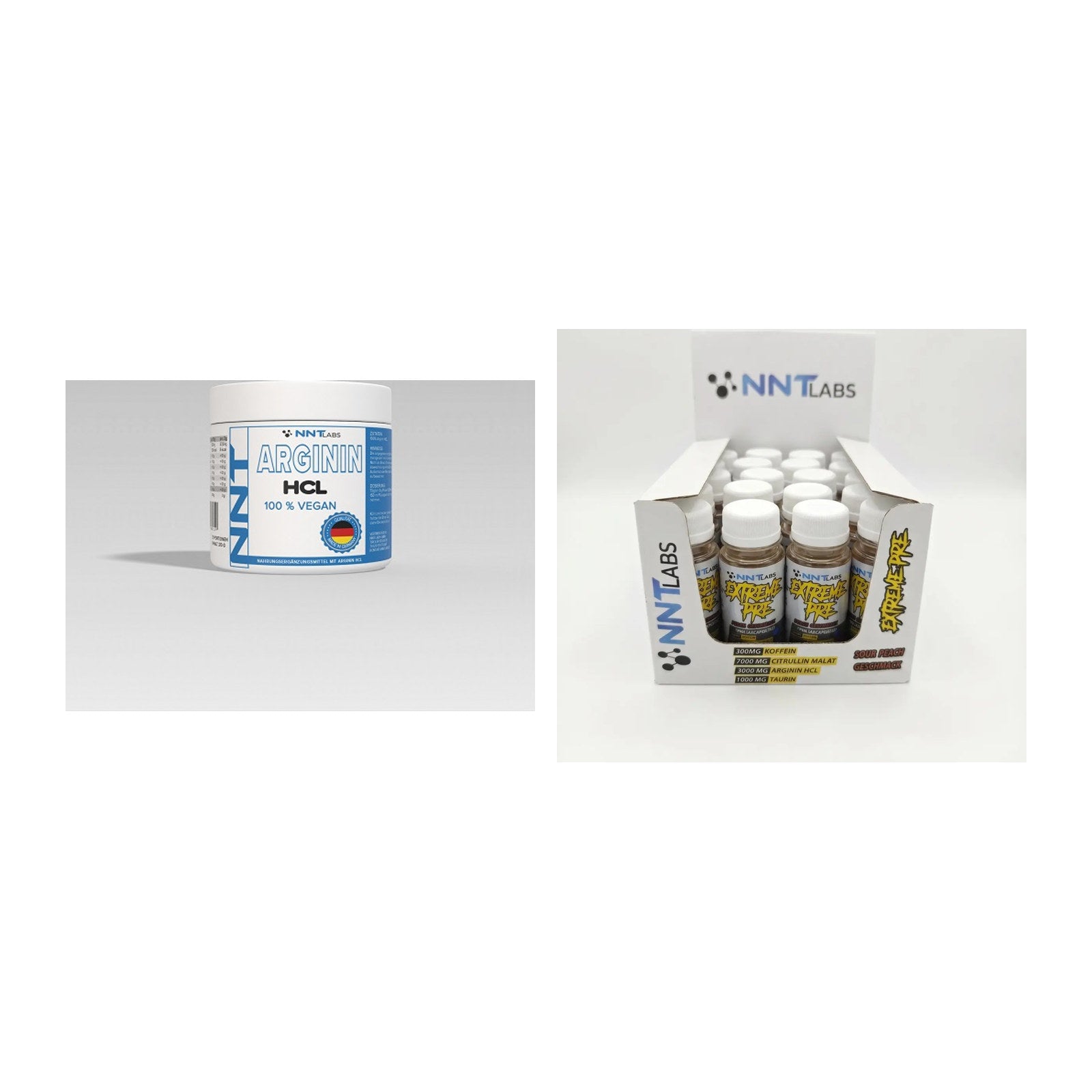 Pump-Set: NNT Arginin + NNT Extreme Pre-Workout Shot – alle enthaltenen Artikel