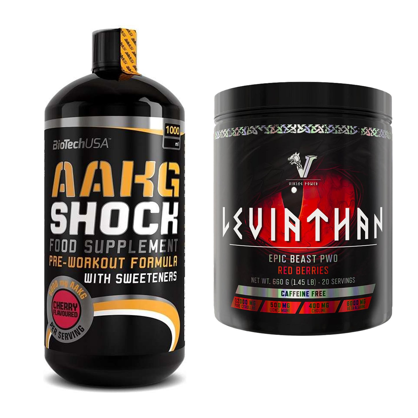 Pump-Set: BioTech AAKG Shock Extreme + Viking Power Leviathan Hardcore – alle enthaltenen Artikel