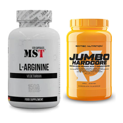 Pump-Set: MST L-Arginine 120 Kaps. + Scitec Jumbo Hardcore1530g – alle enthaltenen Artikel