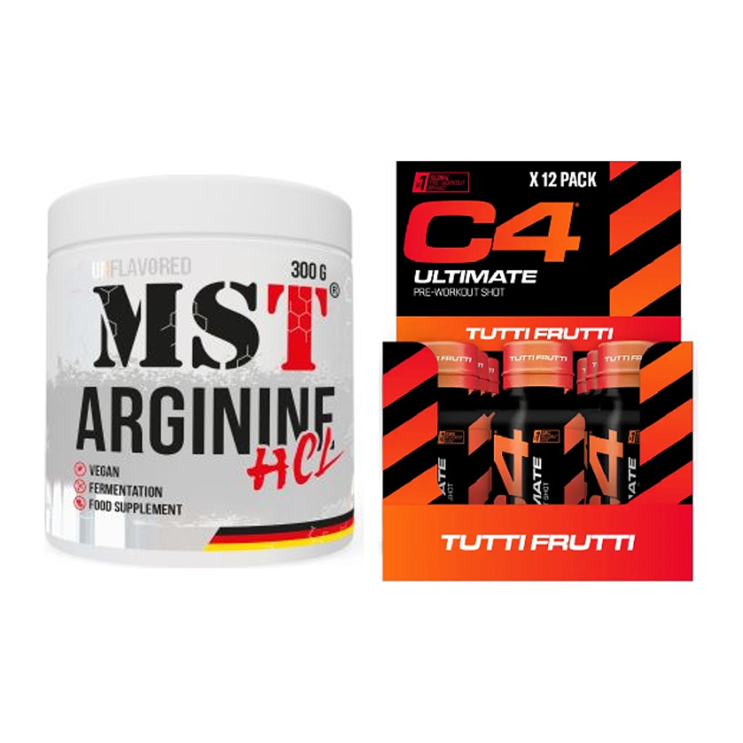 Pump-Set: MST Arginine HCL + Cellucor C4 Ultimate Pre-Workout – alle enthaltenen Artikel