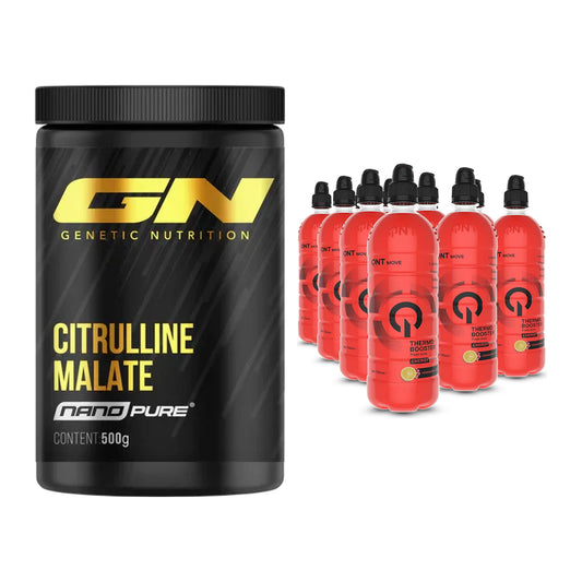 Pumbakomplekt: GN Citrulline Malate + QNT Thermo Booster 12x700ml – kõik esemed on kaasas