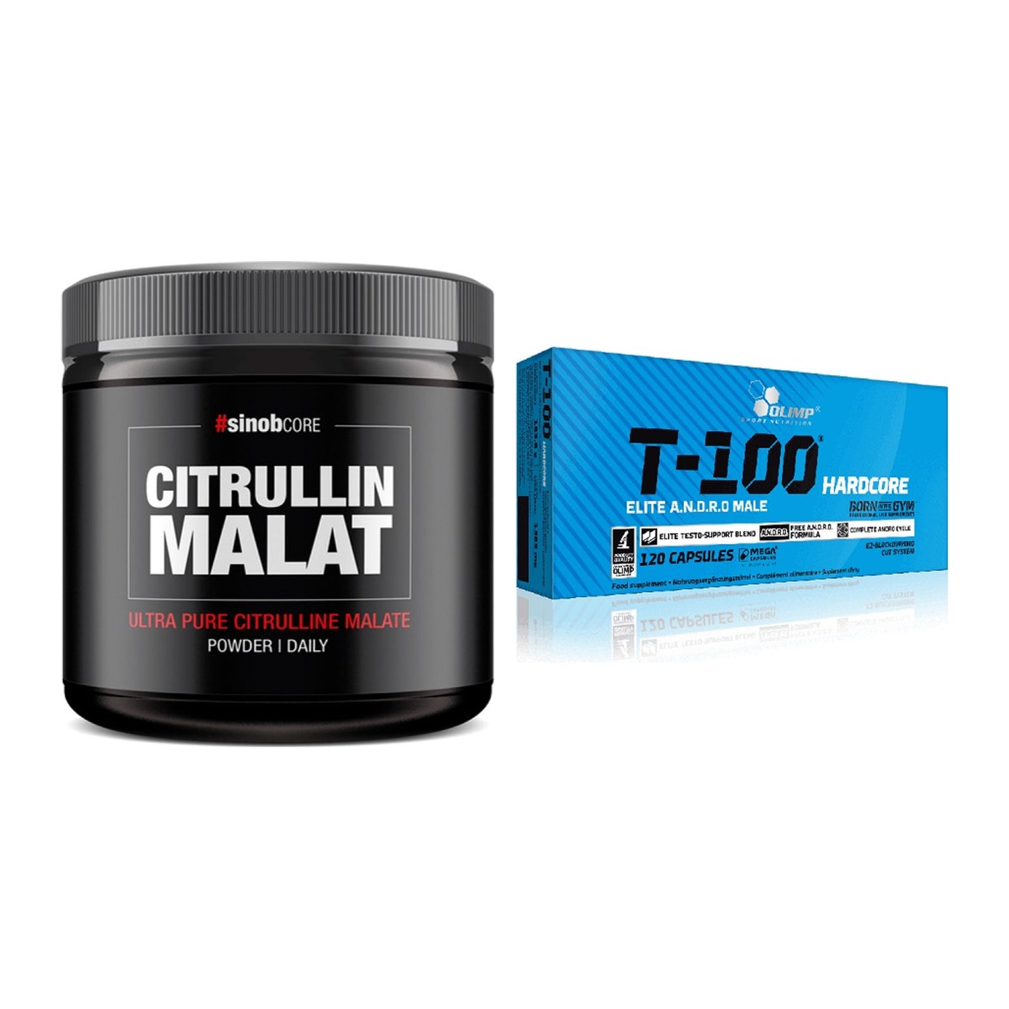 Pump-Set: Sinob Core L-Citrullin Malat + Olimp T-100 Hardcore – alle enthaltenen Artikel