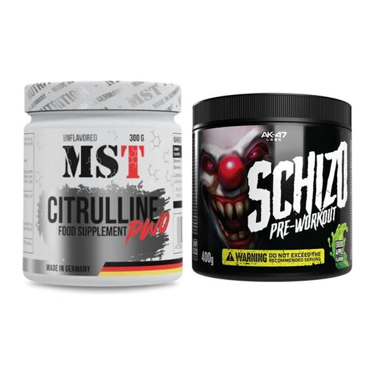 Pump-Set: MST Citrulline Malat 300g + AK47 Labs Schizo Pre-Workout – alle enthaltenen Artikel