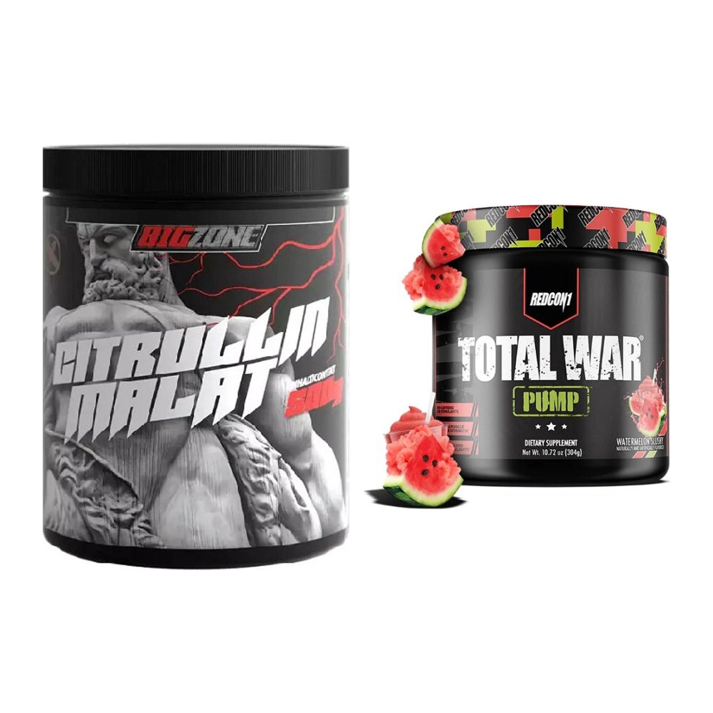 Pump-Set: Big Zone Citrullin Malat + Redcon1 Total War PUMP (Plum – alle enthaltenen Artikel