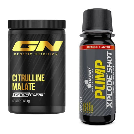 Pump-Set: GN Citrulline Malate + Olimp Pump Xplode Shot 9x60ml – alle enthaltenen Artikel