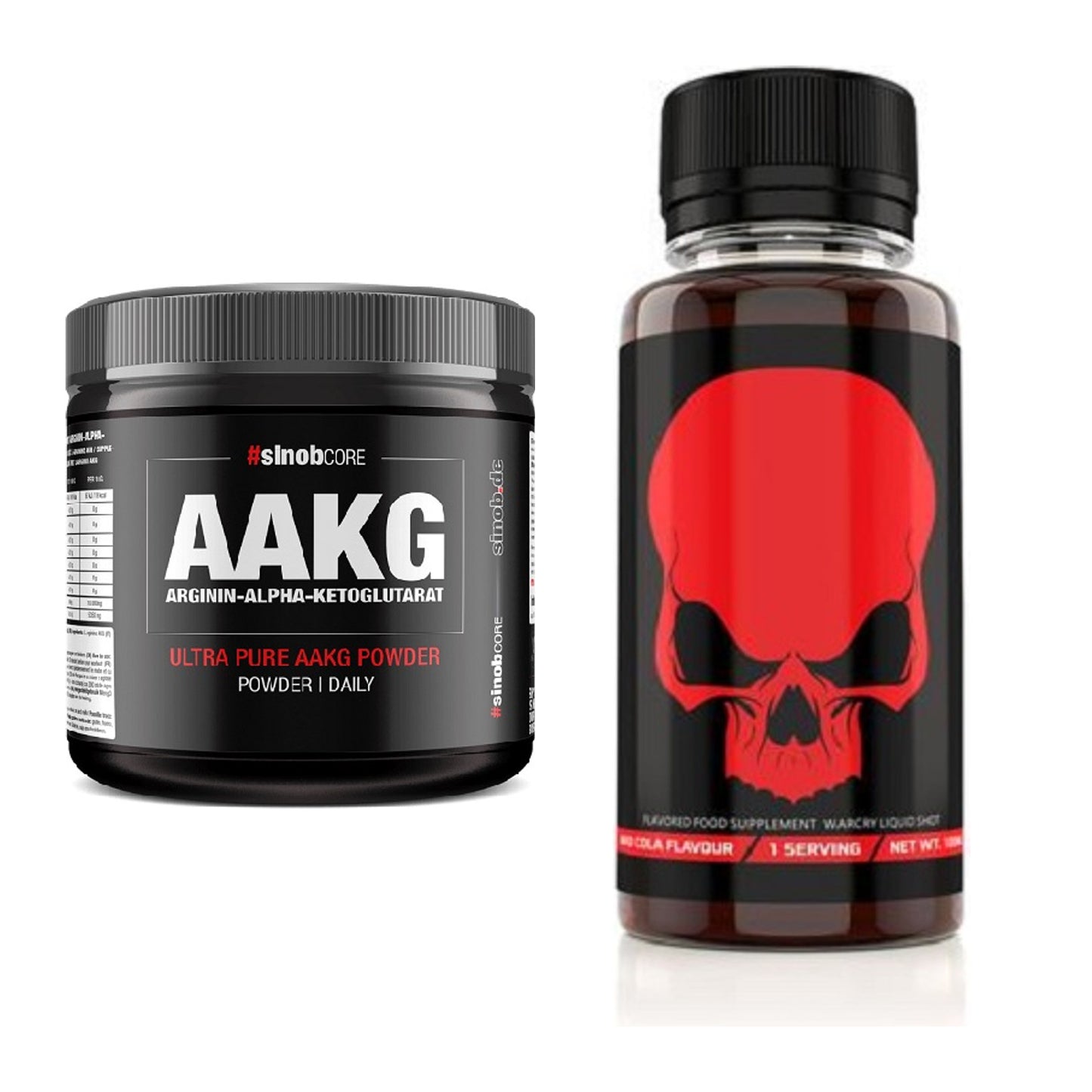 Pump-Set: Sinob Core Arginin AAKG + Genius Nutrition Warcry – alle enthaltenen Artikel