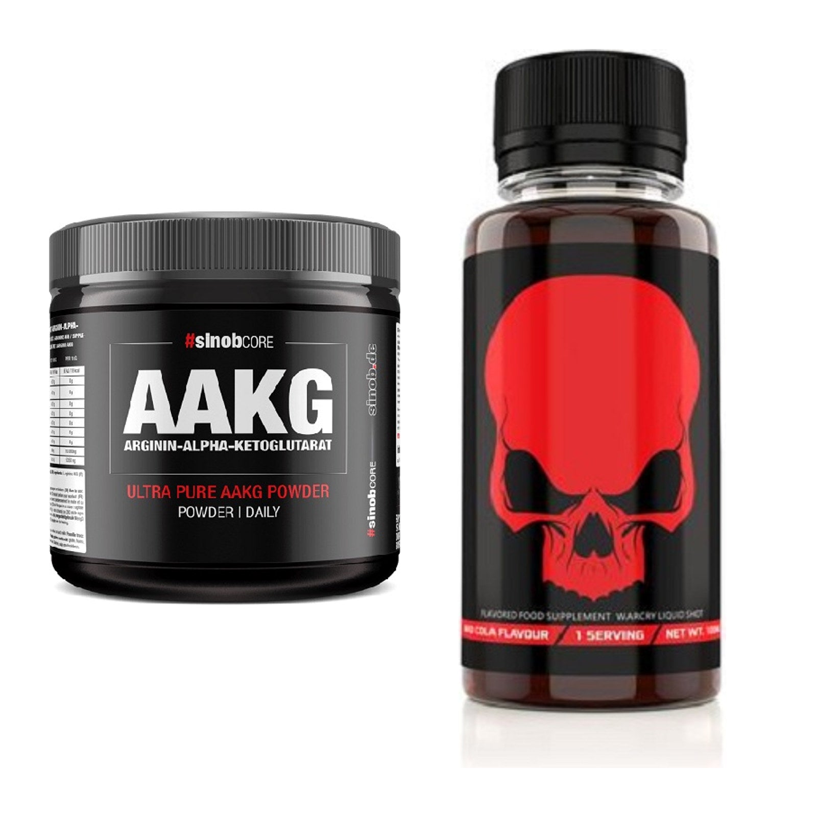 Pump-Set: Sinob Core Arginin AAKG + Genius Nutrition Warcry – alle enthaltenen Artikel