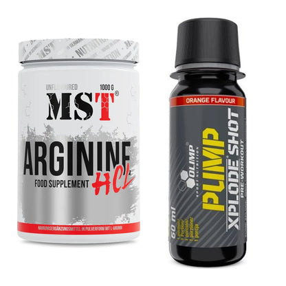 Pump-Set: MST Arginine HCL + Olimp Pump Xplode Shot 9x60ml – alle enthaltenen Artikel