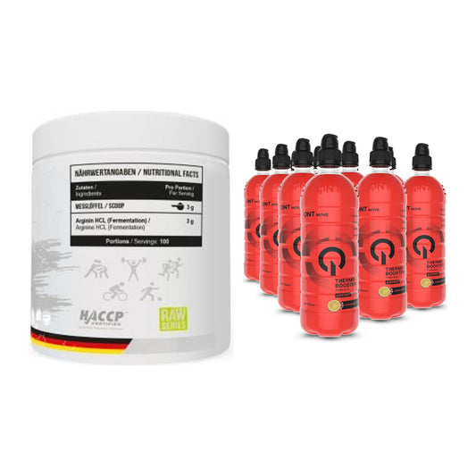 Pump-Set: MST Arginine HCL + QNT Thermo Booster 12x700ml – alle enthaltenen Artikel
