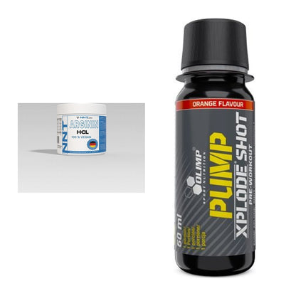 Pump-Set: NNT Arginin + Olimp Pump Xplode Shot 9x60ml – alle enthaltenen Artikel