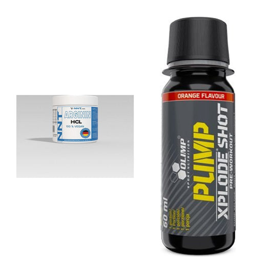 Pump-Set: NNT Arginin + Olimp Pump Xplode Shot 9x60ml – alle enthaltenen Artikel