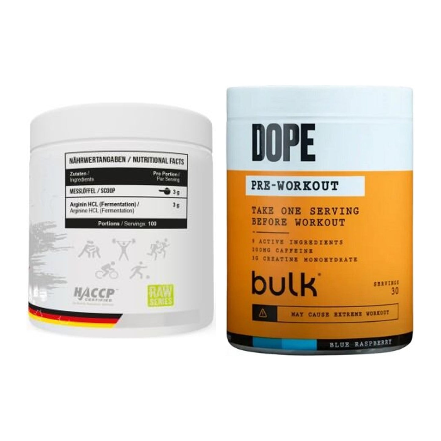 Pump-Set: MST Arginine HCL + Bulk Dope Pre-Workout 30 Serv. – alle enthaltenen Artikel