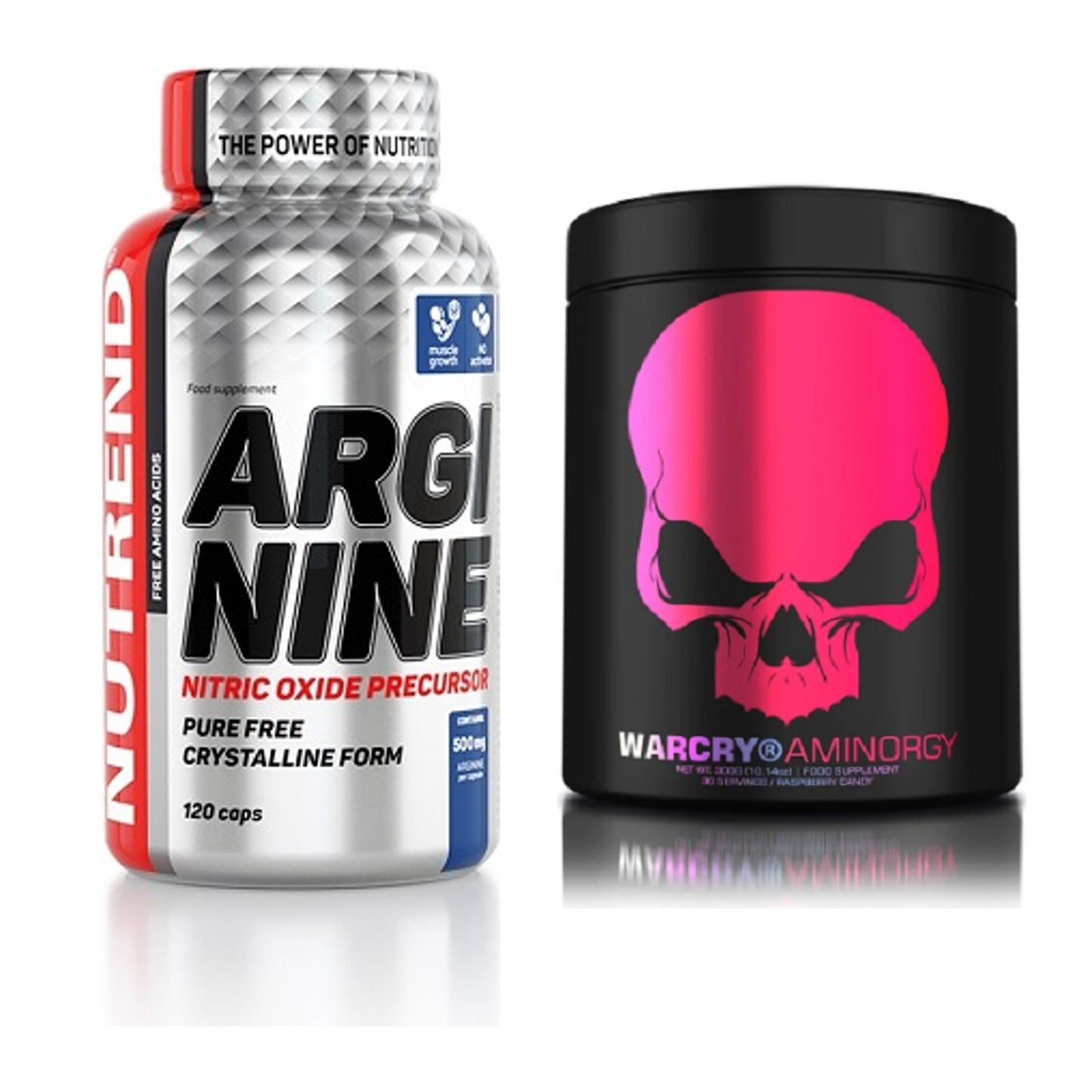 Pump-Set: Nutrend Arginine + Genius Nutrition Warcry AminoRGY – alle enthaltenen Artikel