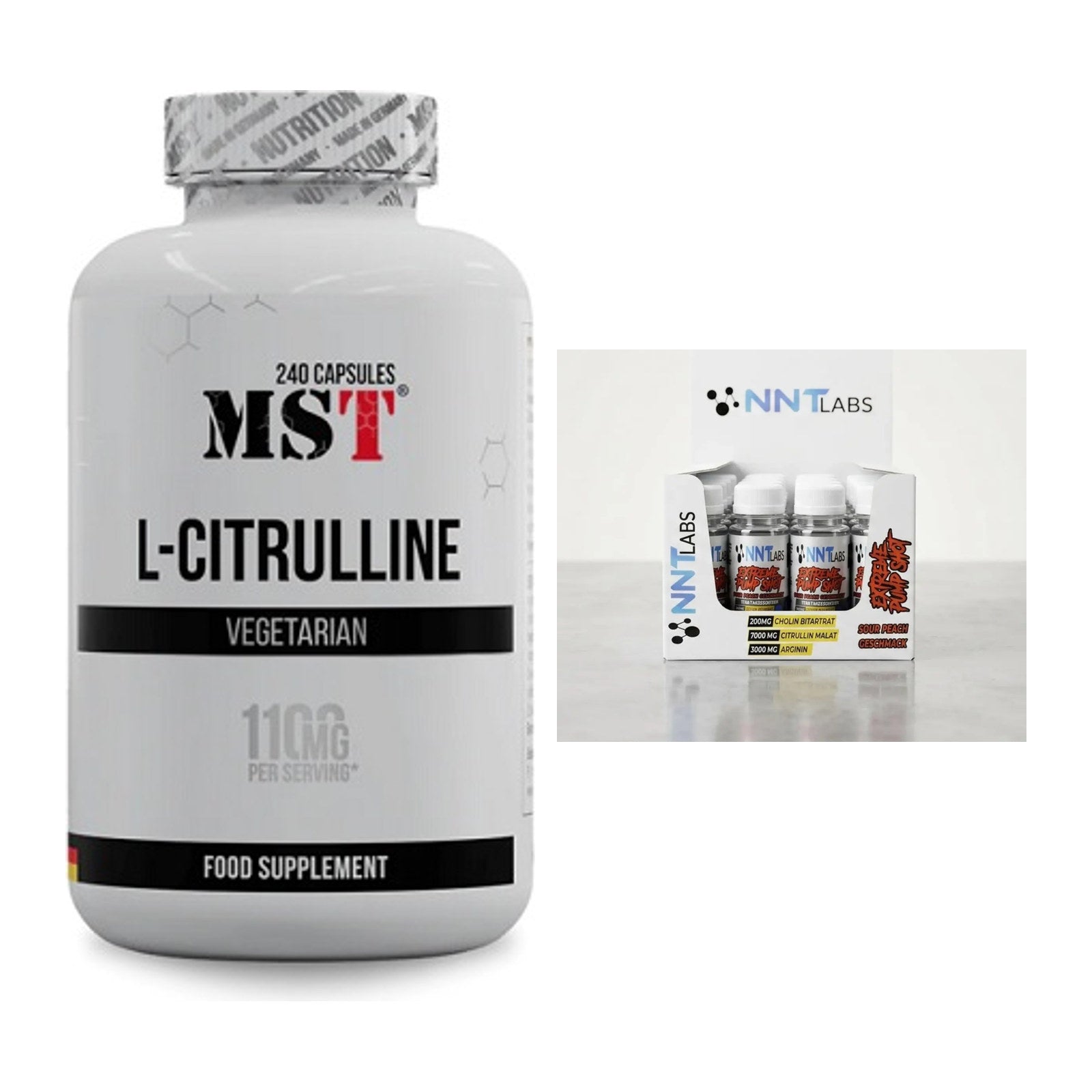 Pump-Set: MST Citrulline + NNT Extreme Pump Shot – alle enthaltenen Artikel