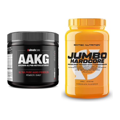 Pump-Set: Sinob Core Arginin AAKG Pulver + Scitec Jumbo Hardcore1530g – alle enthaltenen Artikel