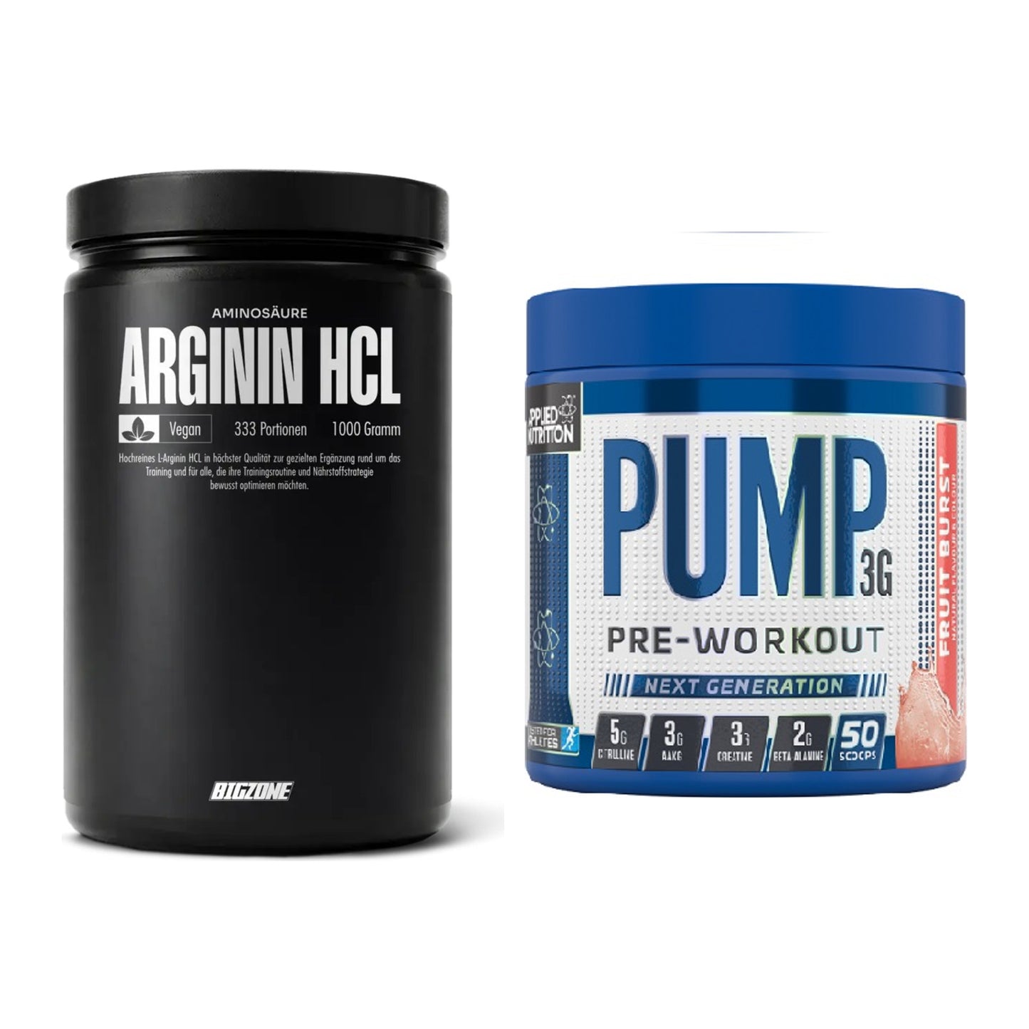 Pump-Set: Big Zone L-Arginin + Applied Nutrition Pump – alle enthaltenen Artikel